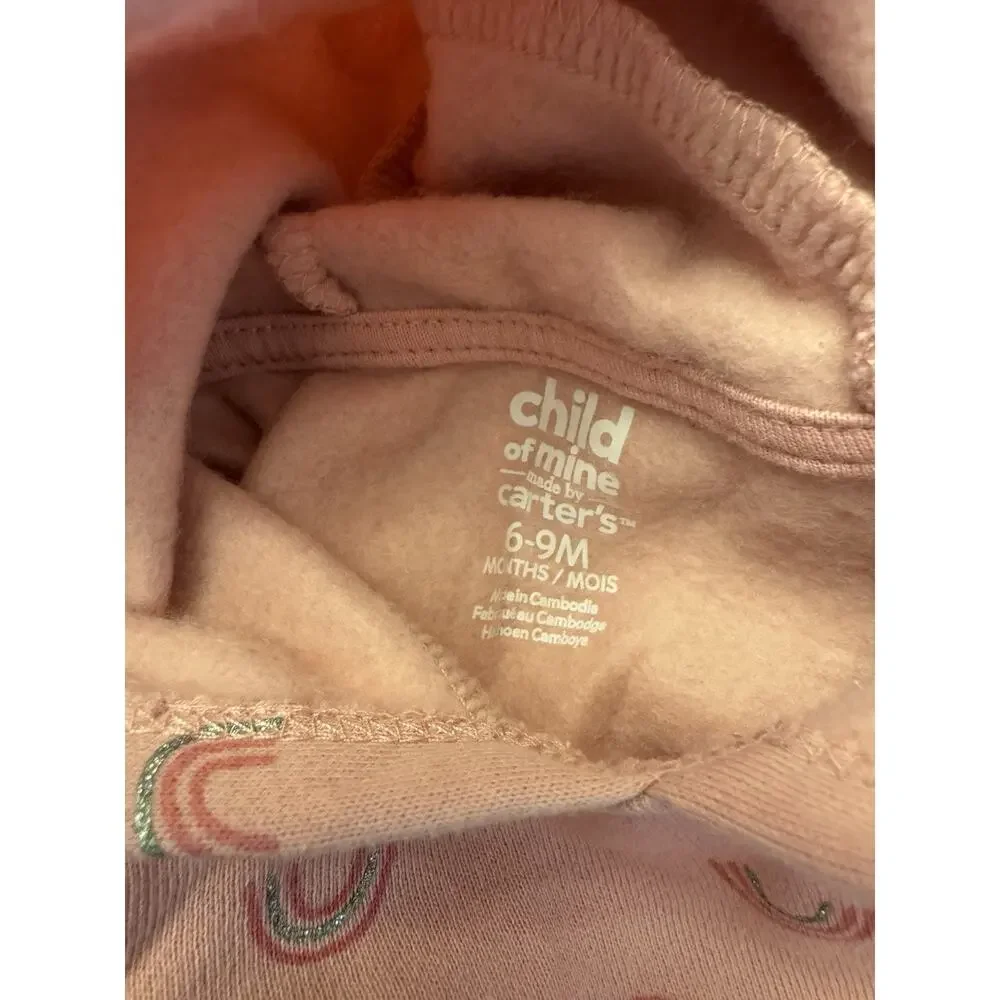 Child of Mine by Carter's 2pc Pink Rainbow Hoodie & Pants Set Girls 6-9M